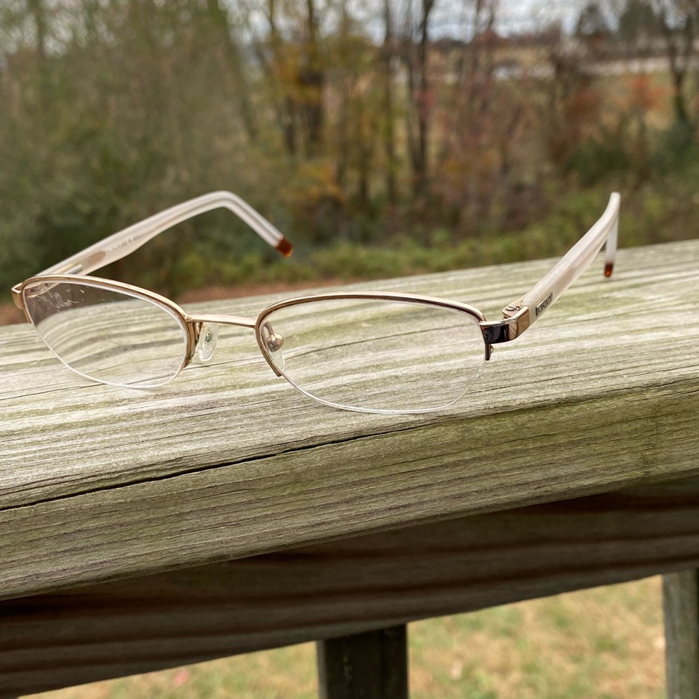 Dkny Glasses Frames Half Rim Translucent Light Ta… - image 4